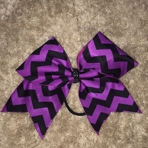 Purple and black chevron bow!